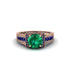 Emerald Eternal Embrace Milgrain Engagement Ring - Fernanda No. 65 image 2