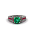 Emerald Eternal Embrace Milgrain Engagement Ring - Fernanda No. 51 image 2