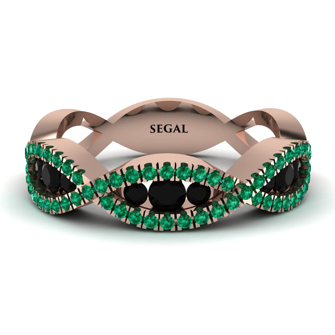 Black Diamond Eternal Embrace Wedding Ring - Jenna No. 23