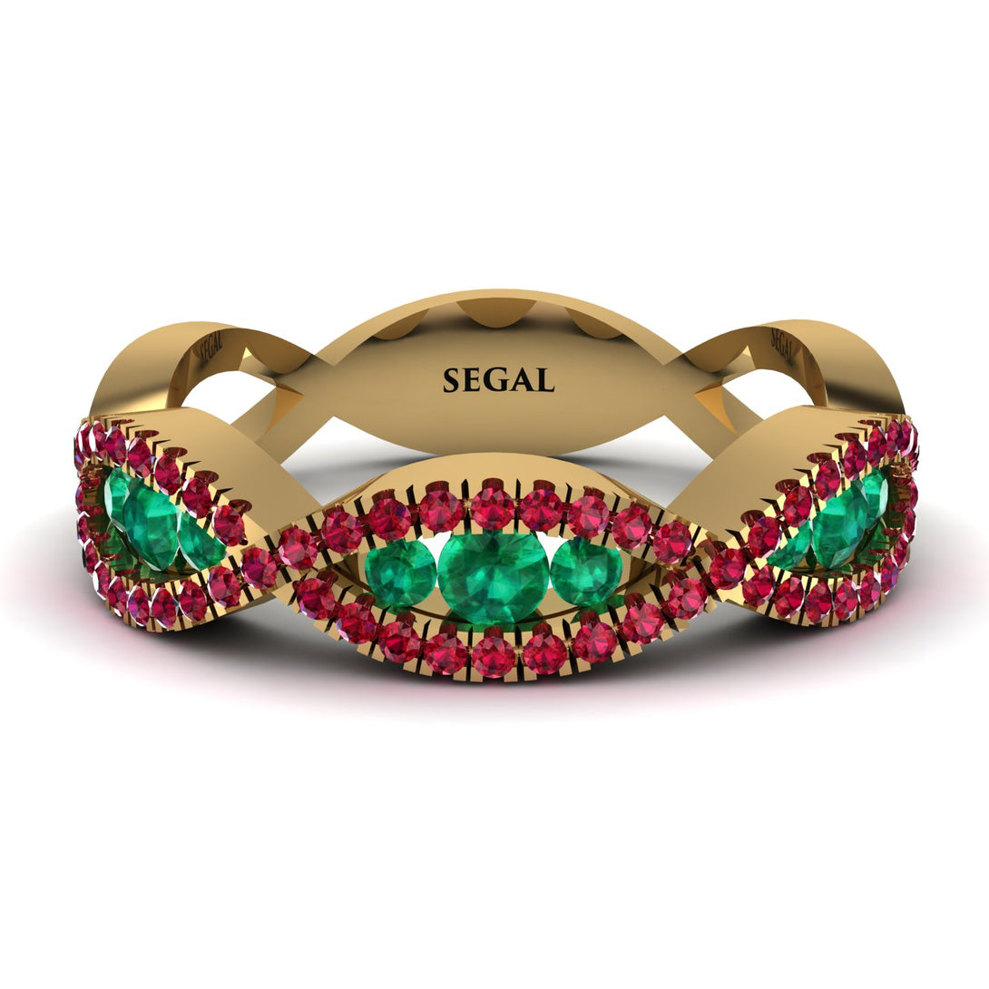 Emerald Eternal Embrace Wedding Ring - Jenna No. 49