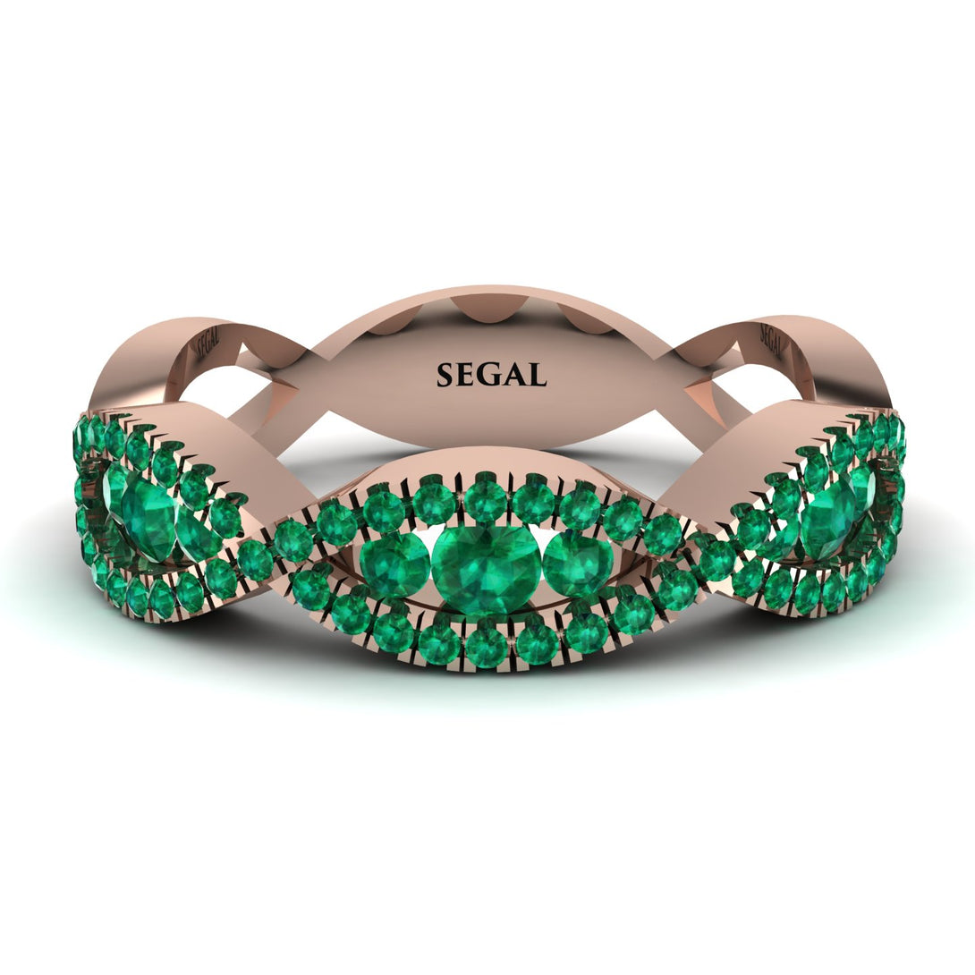 Emerald Eternal Embrace Wedding Ring - Jenna No. 20