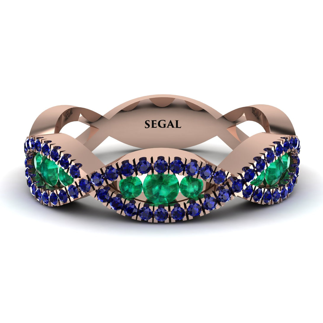 Emerald Eternal Embrace Wedding Ring - Jenna No. 65