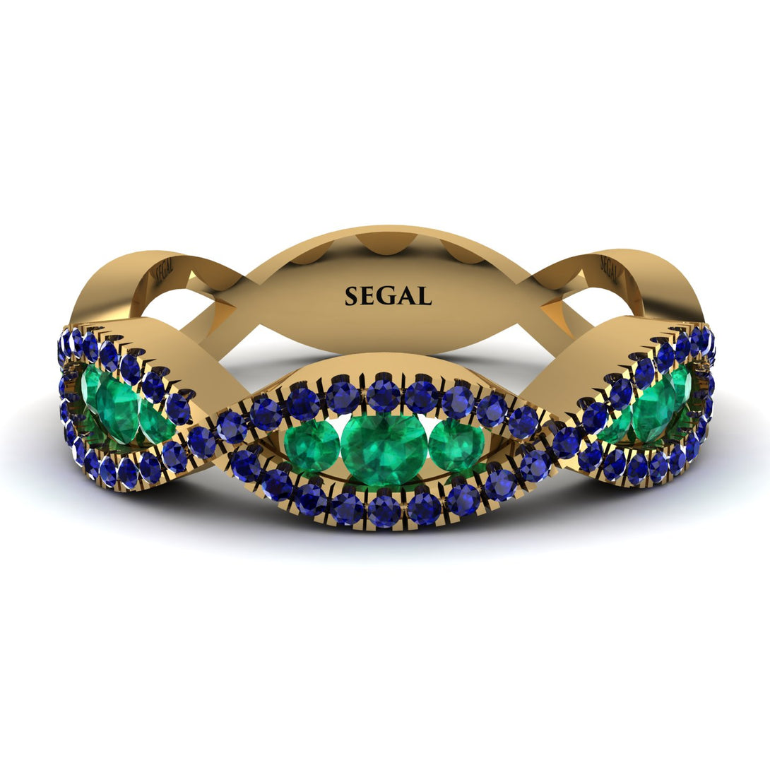 Emerald Eternal Embrace Wedding Ring - Jenna No. 64