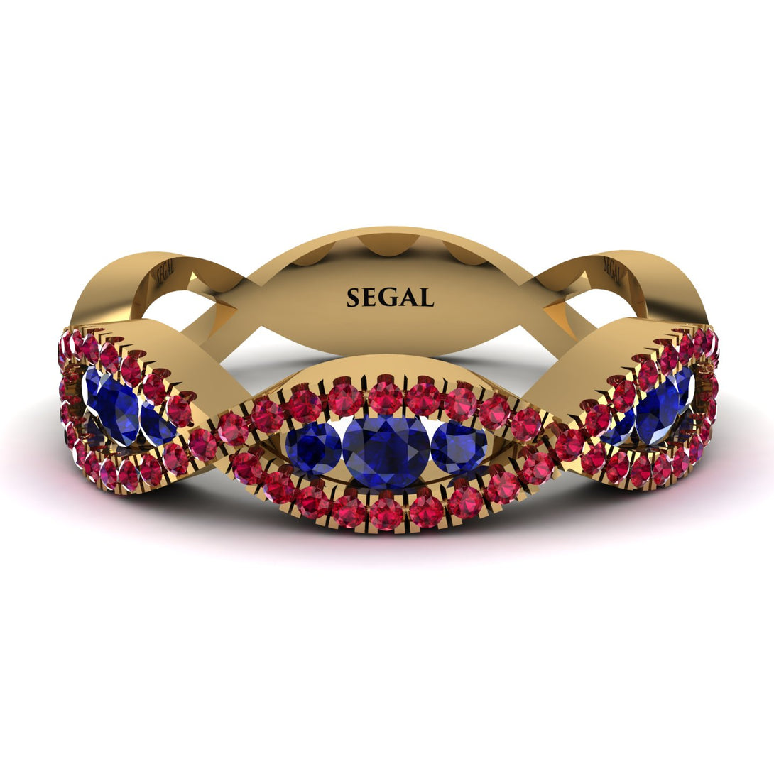 Sapphire Eternal Embrace Wedding Ring - Jenna No. 58