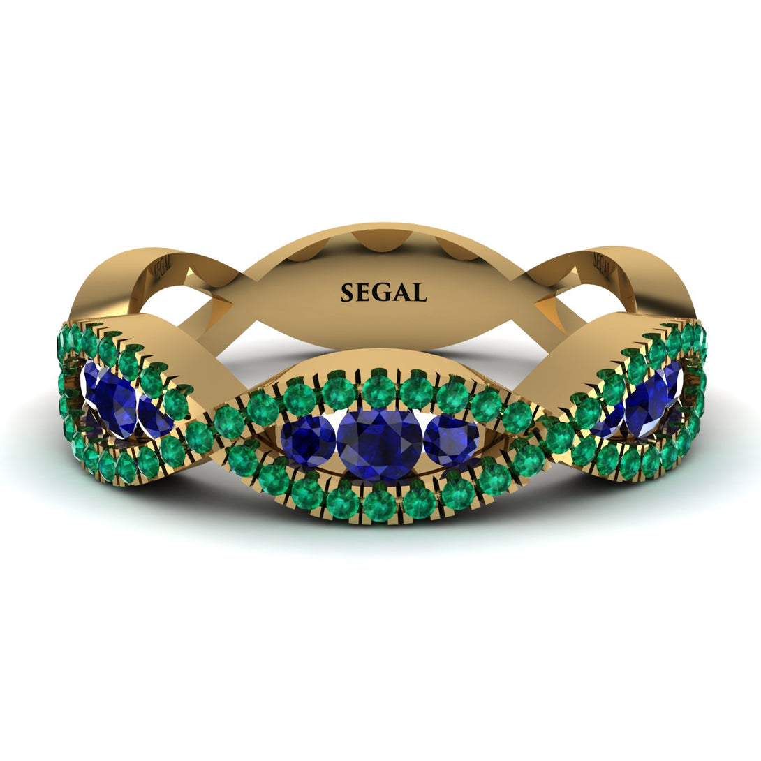 Sapphire Eternal Embrace Wedding Ring - Jenna No. 28