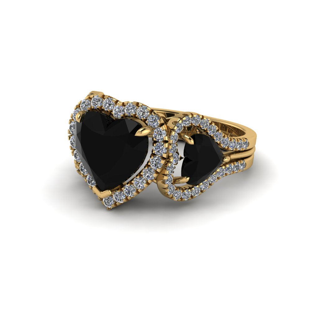 Black Diamond Eternal Heartbeat Engagement Ring - Aylin No. 7