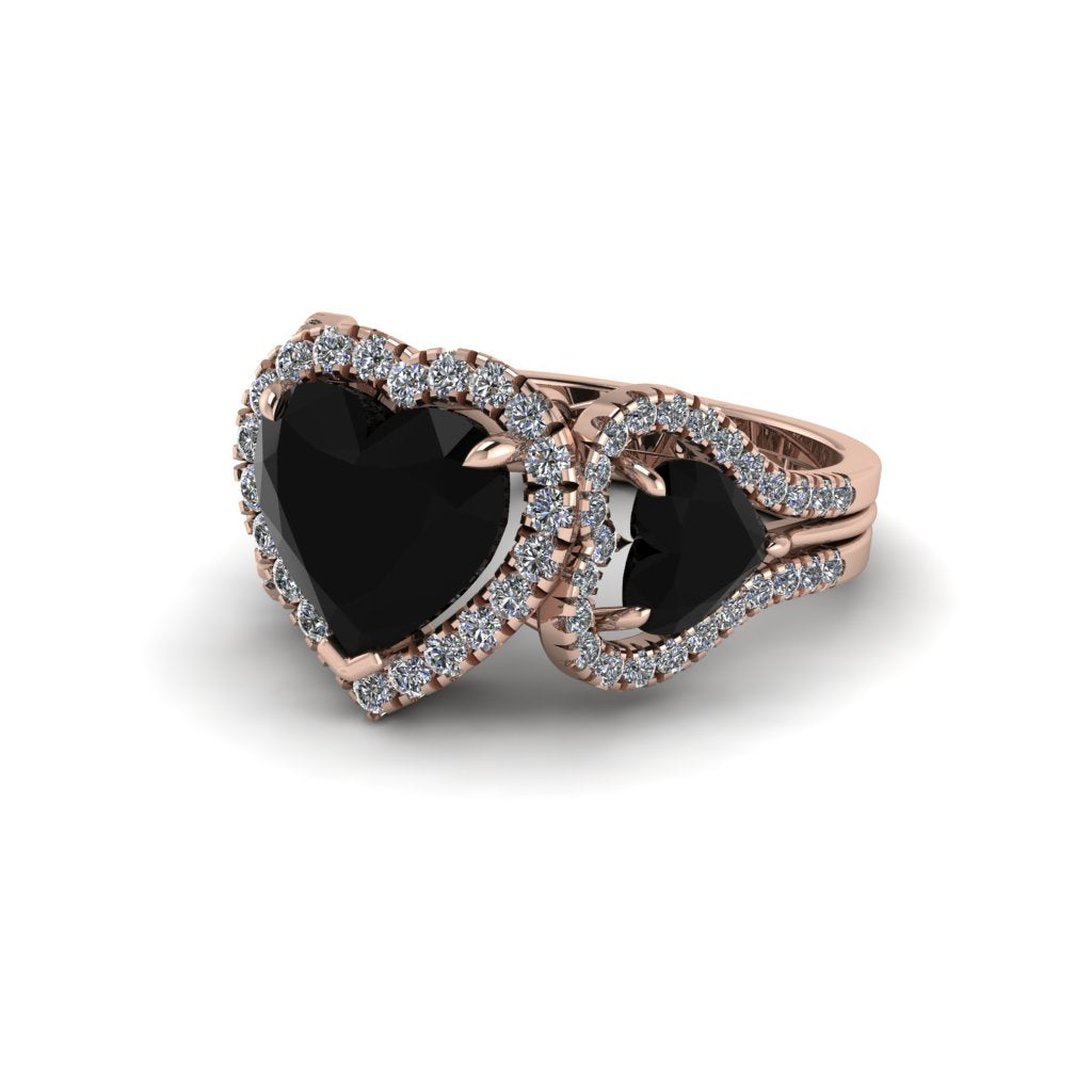Black Diamond Eternal Heartbeat Engagement Ring - Aylin No. 8