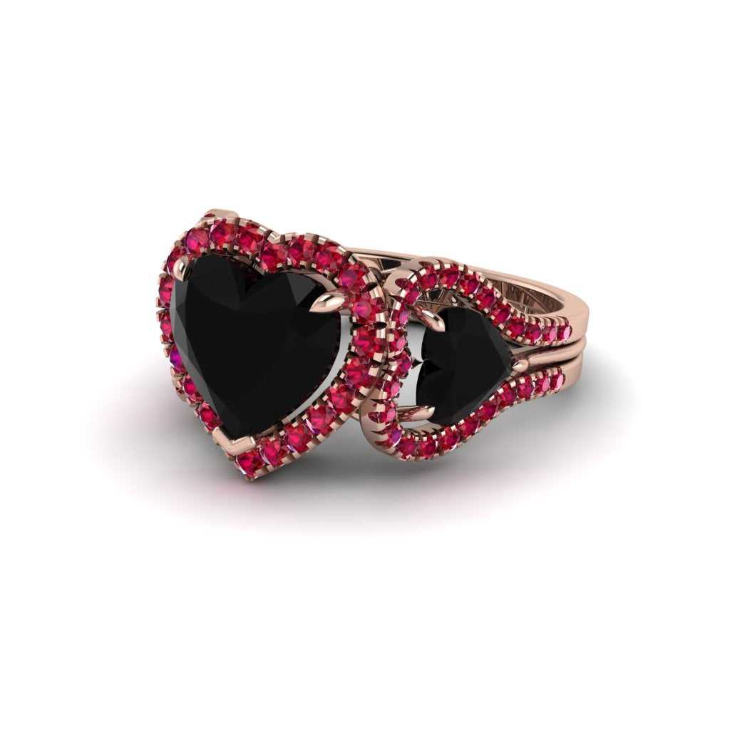 Black Diamond Eternal Heartbeat Engagement Ring - Aylin No. 53