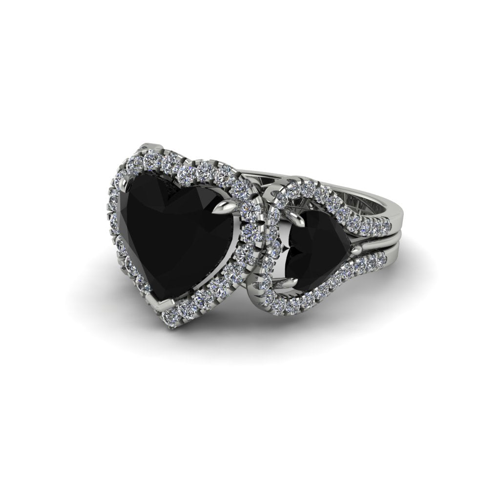 Black Diamond Eternal Heartbeat Engagement Ring - Aylin No. 9