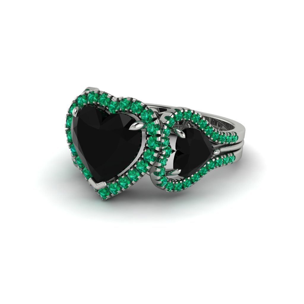 Black Diamond Eternal Heartbeat Engagement Ring - Aylin No. 24