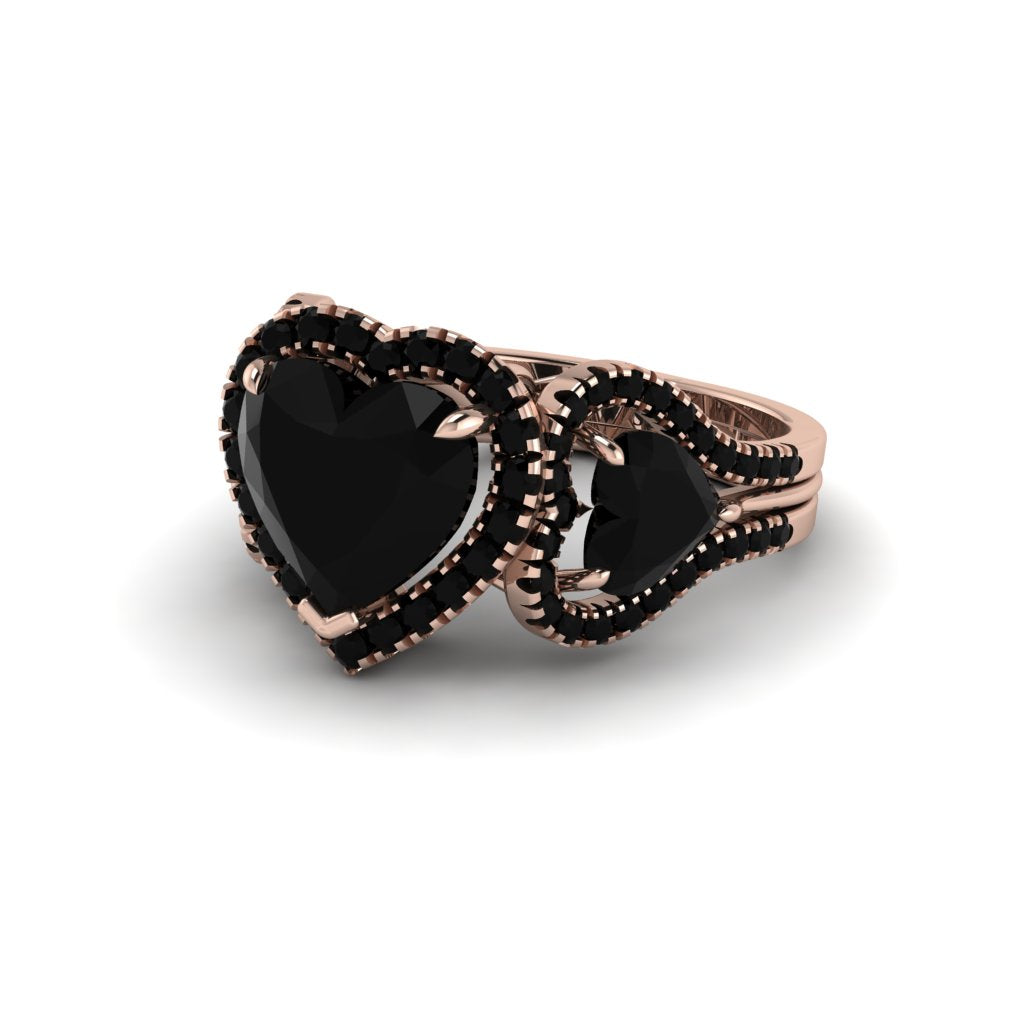 Black Diamond Eternal Heartbeat Engagement Ring - Aylin No. 38