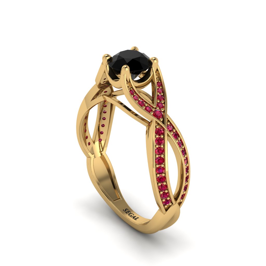 Black Diamond Eternal Twist Engagement Ring - Maisie No. 52