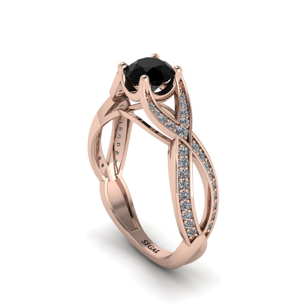 Black Diamond Eternal Twist Engagement Ring - Maisie No. 8