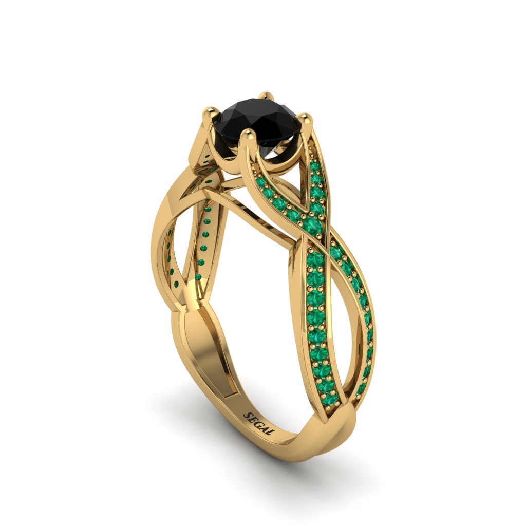 Black Diamond Eternal Twist Engagement Ring - Maisie No. 22