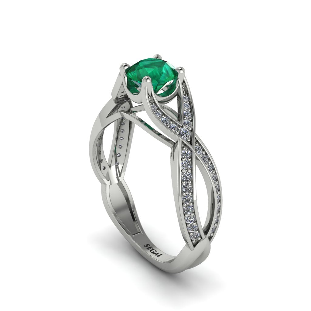 Emerald Eternal Twist Engagement Ring - Maisie No. 6