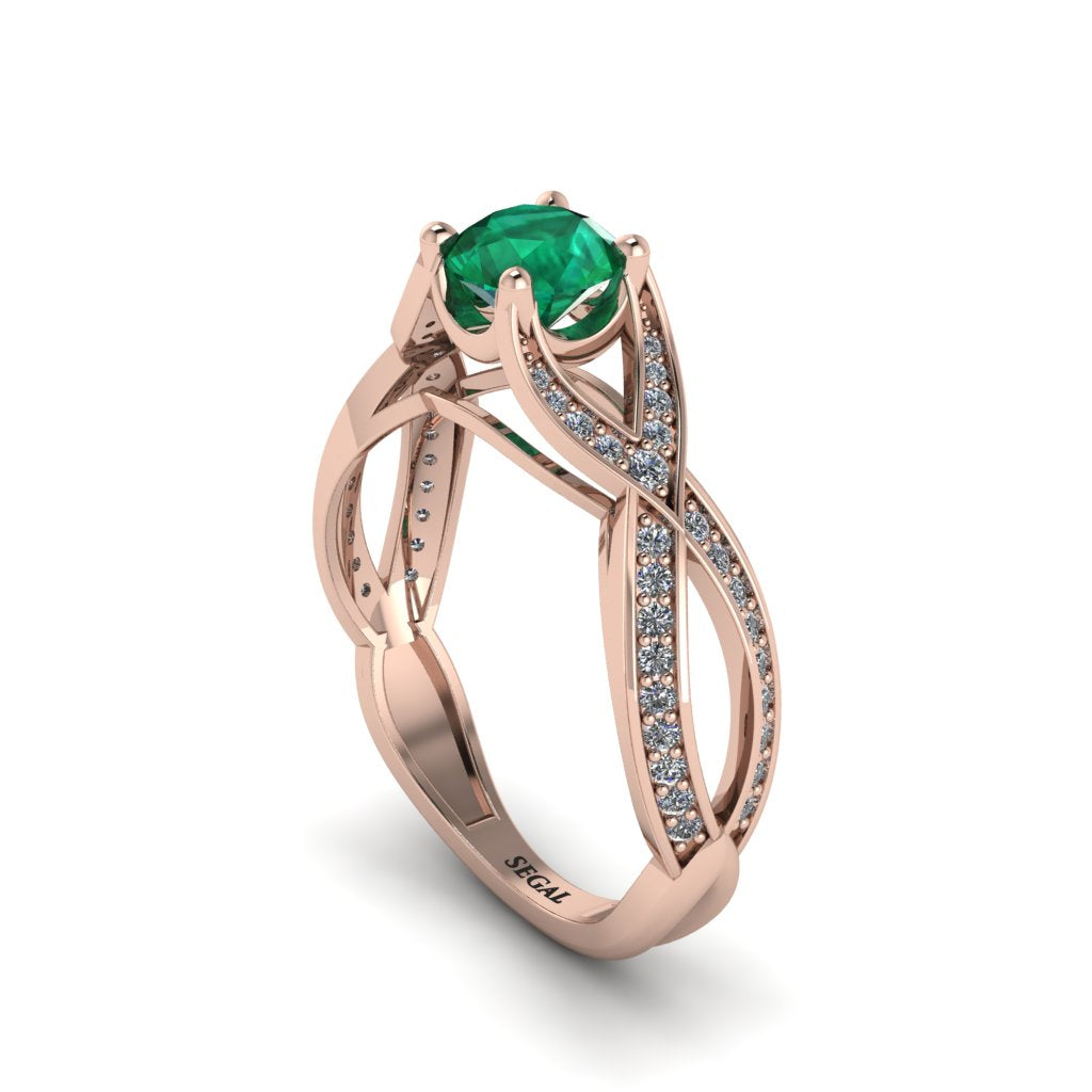 Emerald Eternal Twist Engagement Ring - Maisie No. 5