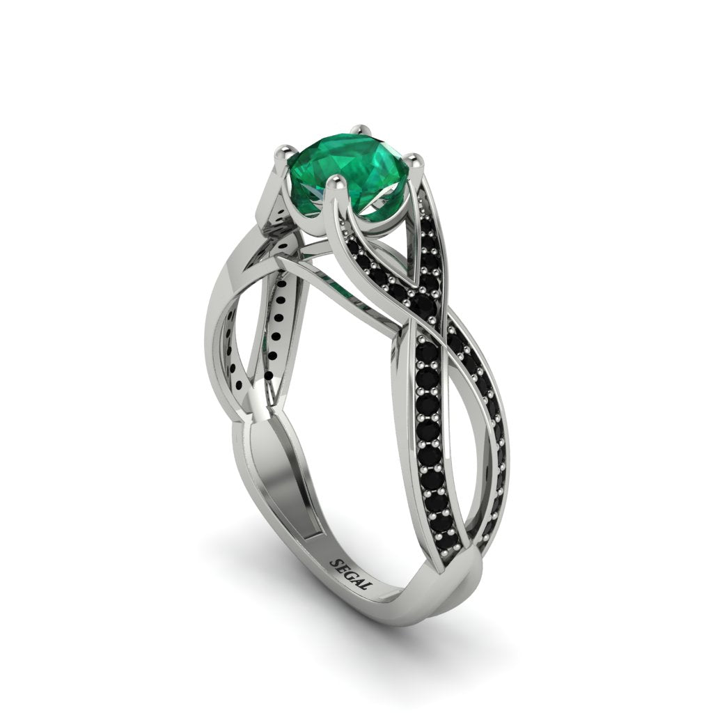 Emerald Eternal Twist Engagement Ring - Maisie No. 36