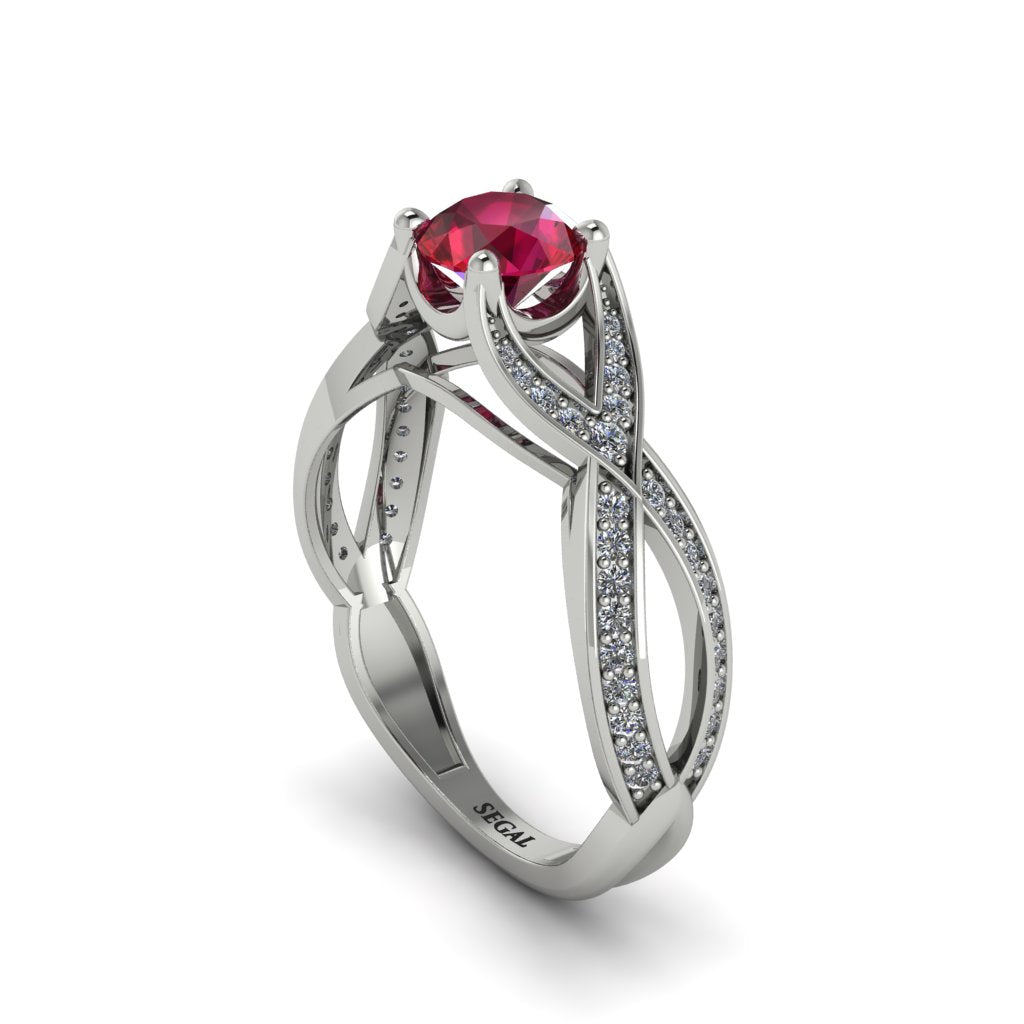 Ruby Eternal Twist Engagement Ring - Maisie No. 12