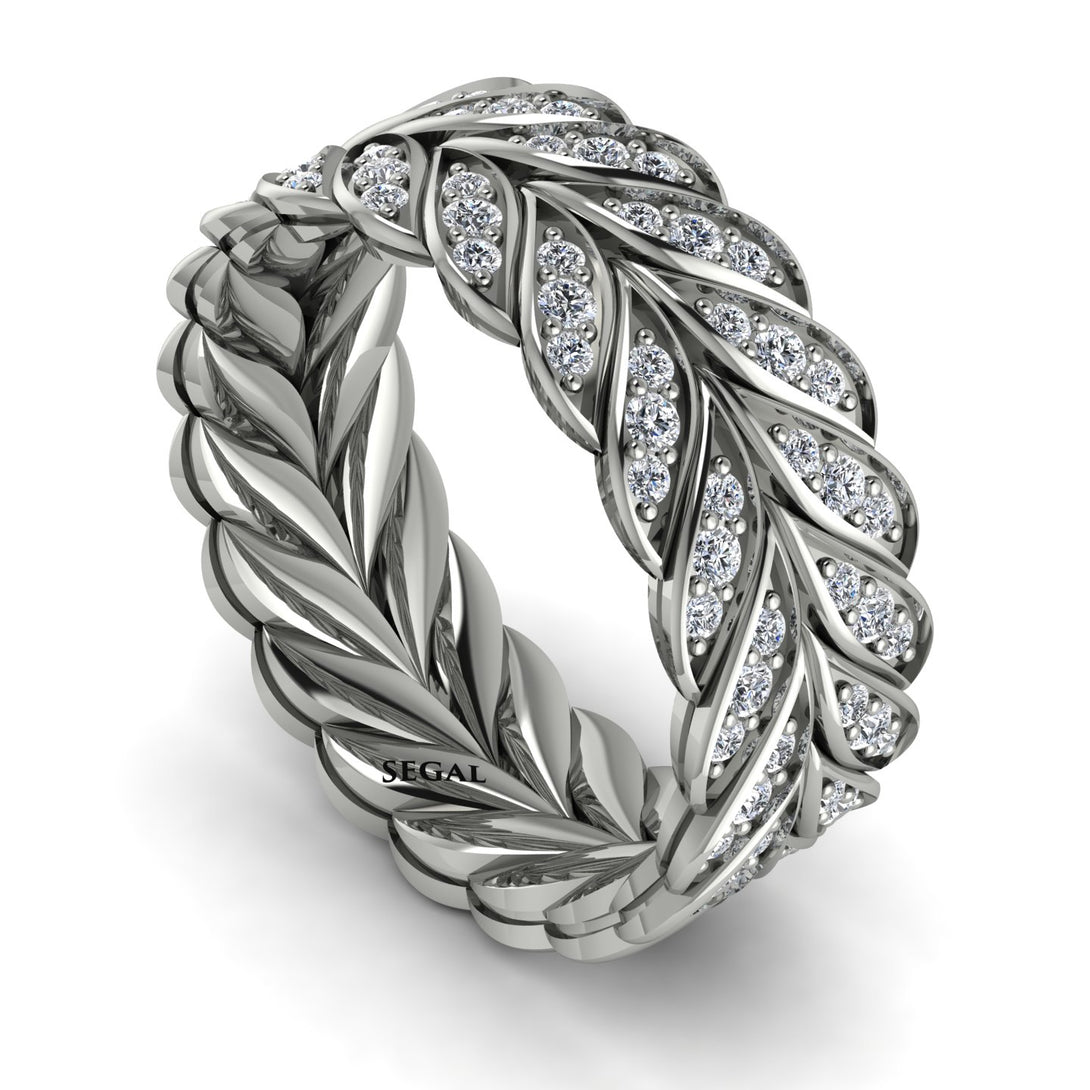 Diamond Eternity Leaf Gold Wedding Ring - Kara No. 3