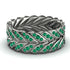 Emerald Eternity Leaf Gold Wedding Ring - Kara No. 6 image 2