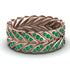 Emerald Eternity Leaf Gold Wedding Ring - Kara No. 5 image 2