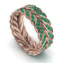 Emerald Eternity Leaf Gold Wedding Ring - Kara No. 5 image 1