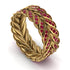 Ruby Eternity Leaf Gold Wedding Ring - Kara No. 10 image 1