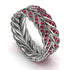 Ruby Eternity Leaf Gold Wedding Ring - Kara No. 12 image 1