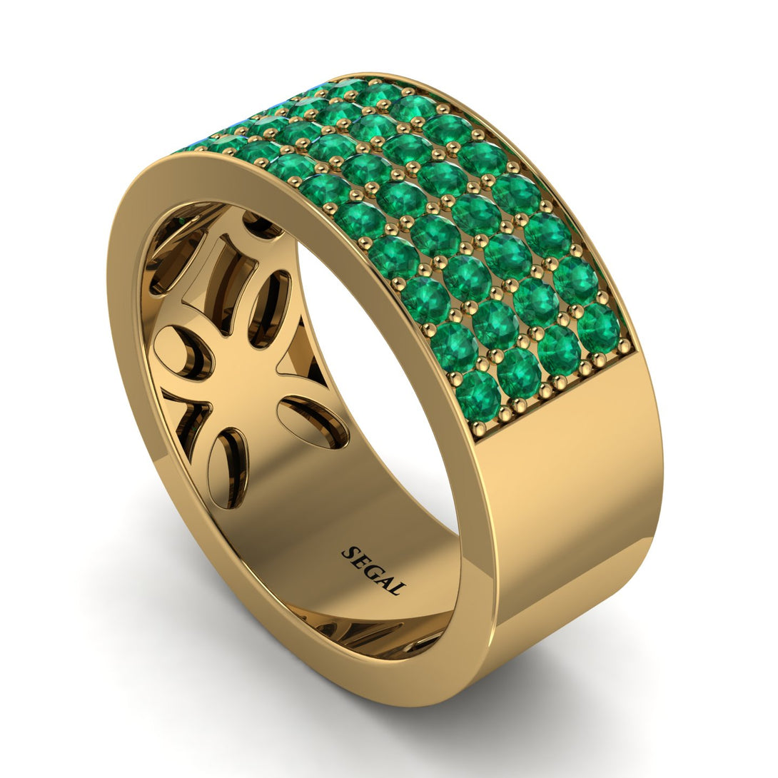 Emerald Everlasting Radiance Wedding Band - Carolina No. 4