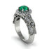 Exclusive Halo Emerald Milgrain Engagement Ring - Kendra No. 6 image 1