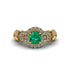 Exclusive Halo Emerald Milgrain Engagement Ring - Kendra No. 4 image 2