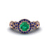 Exclusive Halo Emerald Milgrain Engagement Ring - Kendra No. 65 image 2