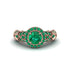 Exclusive Halo Emerald Milgrain Engagement Ring - Kendra No. 20 image 2