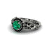 Exclusive Halo Emerald Milgrain Engagement Ring - Kendra No. 36 image 3