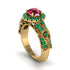 Exclusive Halo Ruby Milgrain Engagement Ring - Kendra No. 25 image 1