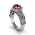 Exclusive Halo Ruby Milgrain Engagement Ring - Kendra No. 12 image 1