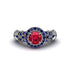 Exclusive Halo Ruby Milgrain Engagement Ring - Kendra No. 72 image 2