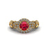 Exclusive Halo Ruby Milgrain Engagement Ring - Kendra No. 10 image 2