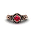 Exclusive Halo Ruby Milgrain Engagement Ring - Kendra No. 41 image 2