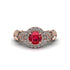 Exclusive Halo Ruby Milgrain Engagement Ring - Kendra No. 11 image 2