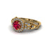Exclusive Halo Ruby Milgrain Engagement Ring - Kendra No. 10 image 3
