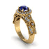 Exclusive Halo Sapphire Milgrain Engagement Ring - Kendra No. 13 image 1