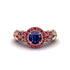 Exclusive Halo Sapphire Milgrain Engagement Ring - Kendra No. 59 image 2
