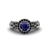 Exclusive Halo Sapphire Milgrain Engagement Ring - Kendra No. 45 image 2