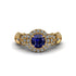 Exclusive Halo Sapphire Milgrain Engagement Ring - Kendra No. 13 image 2