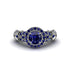 Exclusive Halo Sapphire Milgrain Engagement Ring - Kendra No. 75 image 2