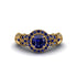 Exclusive Halo Sapphire Milgrain Engagement Ring - Kendra No. 73 image 2