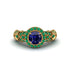 Exclusive Halo Sapphire Milgrain Engagement Ring - Kendra No. 28 image 2