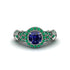 Exclusive Halo Sapphire Milgrain Engagement Ring - Kendra No. 30 image 2