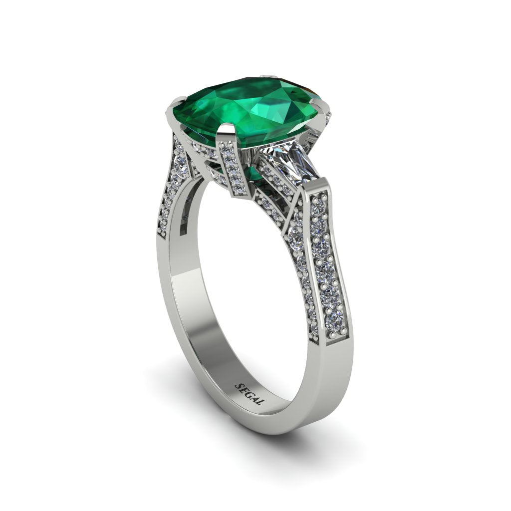 Exclusive Handmade Emerald Geometrical Engagement Ring - Yolanda No. 6